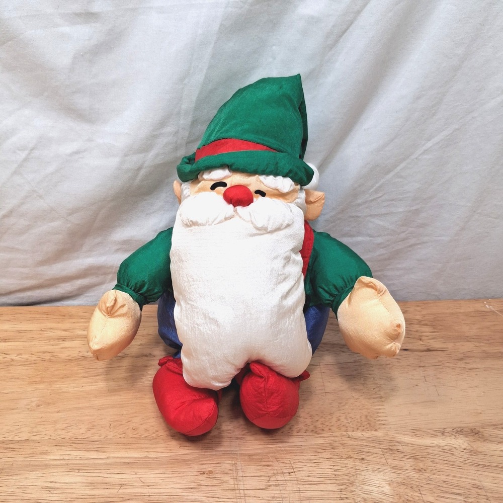 Vintage Department 56 Plush Gnome Elf Christmas Puffy Stuffed Toy Nylon Doll